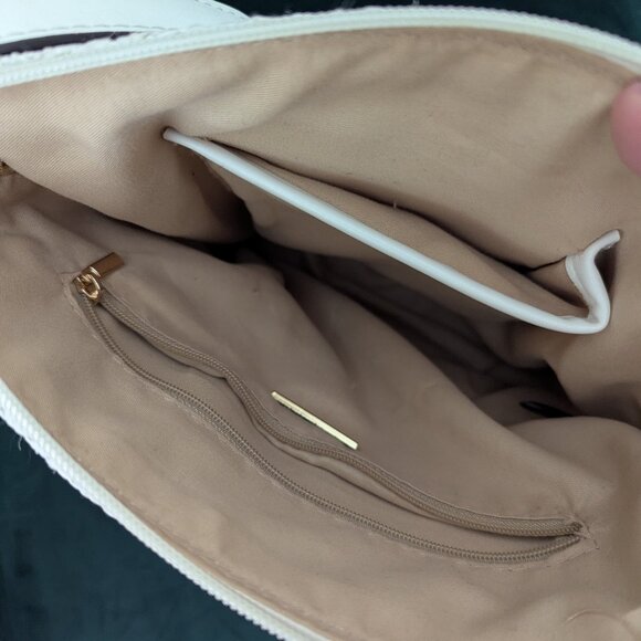 Giani Bernini White Classic Straw North South Crossbody EUC - Picture 9 of 12